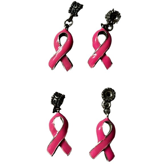 Bundle of 5 Breast Cancer Awareness Charms for Necklace and Jewelry Craft Making - Picture 3 of 5